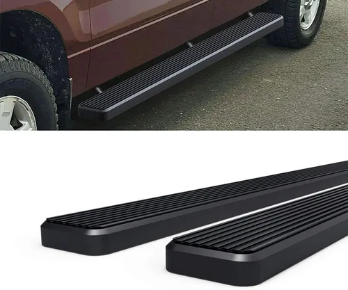 Vista 6 de Estribo iBoard para camioneta pickup Ford 2009 a 2014, F150 con cabina SuperCrew, de 4 puertas., Negro Aluminio negro