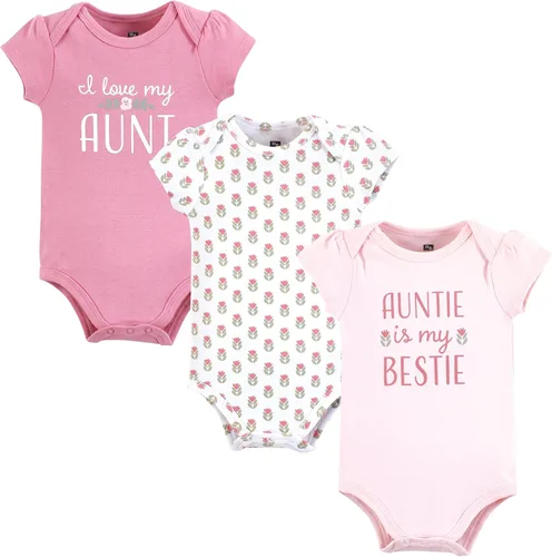 Vista 104 de Hudson Baby baby-girls Cotton Bodysuits 3-pack
