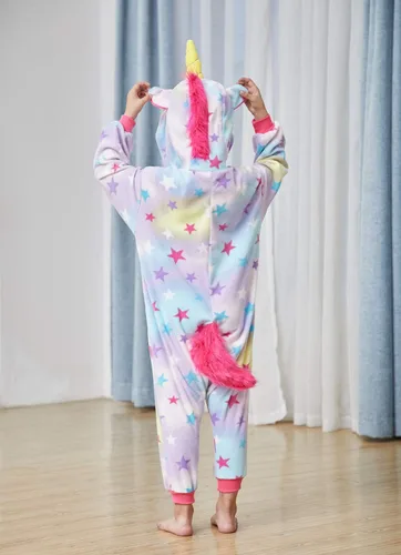 Vista 3 de Pijama unisex de unicornio para niños, disfraz de Halloween, regalo de cumpleaños