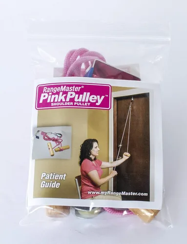 Vista 2 de RangeMaster PinkPulley - Polea de hombro para el cuidado del cáncer │ Ayudas en la recuperación y rehabilitación │ Guía de instrucciones