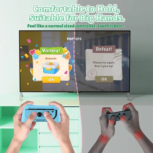 Vista 68 de FASTSNAIL Grips Compatible with Nintendo Switch for Joy Con & OLED Model for Joycon, Wear-resistant Handle Kit Compatible with Joy Cons Controllers