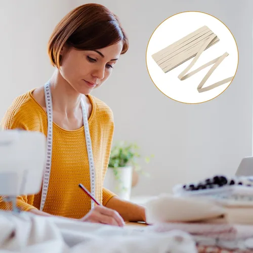 Vista 6 de Shappy Banda elástica para coser de punto de 1/2 pulgada x 11 yardas (beige)