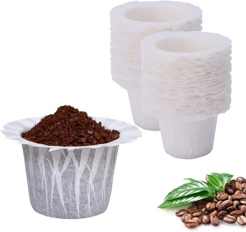 Vista 15 de Haetyly 100 unidades de filtros de papel natural compatibles con Keurig Single Serve 1.0 y 2.0, se ajustan a todas las marcas de cápsulas de café K