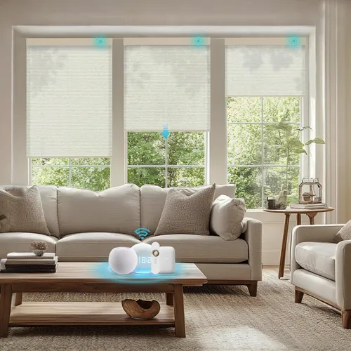 Vista 39 de Persianas motorizadas con control remoto, persianas enrollables opacas completas, funcionan con Homekit Alexa y Google Assistant, persianas solares