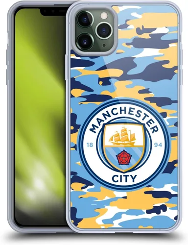 Vista 142 de Head Case Designs Funda de gel con licencia oficial del Manchester City Man City FC Blue Moon Badge Camou [protección de grado militar] compatible