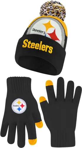 Vista 35 de Ultra Game Adults NFL Official Super Soft Winter Beanie Knit Hat With Warm Touch Screen Gloves