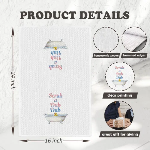Vista 2 de Chicimln - Divertidas toallas de mano de goma para baño, estilo bohemio, para bañera, pato amarillo, toallas de mano decorativas para niños y niñas