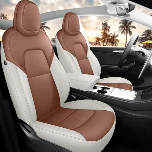 Vista 21 de Funda de asiento para modelo 3 2017 2018 2019 2020 2021 2022 2023, funda de asiento personalizada para Tesla Model 3, compatible con bolsa de aire