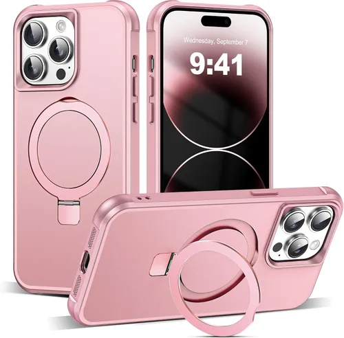 Vista 111 de SKYLMW - Funda compatible con iPhone 11 de 6.1 pulgadas, con soporte magnético invisible tipo anillo, funda translúcida de grado militar, compatible