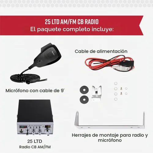Vista 6 de Cobra 25 LTD Radio CB Profesional AM/FM – Compacta, Fácil de Operar, con Acceso de Modo Dual, Salida de 4 Vatios, 40 Canales Completos, Control