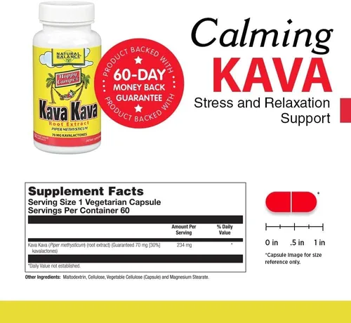 Vista 3 de Natural Balance Extracto de raíz de kava kava - 60 cápsulas vegetarianas