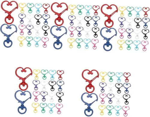 Vista 8 de 100 llaveros de corazón de durazno para manualidades, llavero de amor, llavero, clip, llavero a granel, clip de resorte, broche de presión