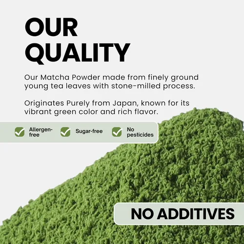 Vista 6 de Matcharl Polvo de Té Matcha Kyoto Uji - Té Verde Japonés de Grado Ceremonial de Primera Cosecha de Kyoto Uji Molido en Piedra (40g / 1.4oz) ORO