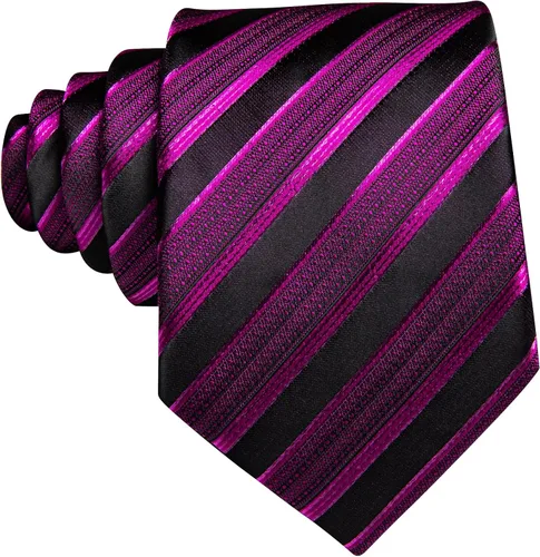 Vista 308 de Barry.Wang Juego de corbatas para hombre, corbata de seda a rayas, tejido a cuadros, gemelos formales, negocios, boda