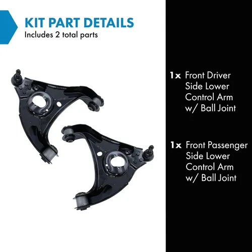 Vista 369 de Conjunto de Brazo de Control Inferior Delantero y Junta Esférica TRQ para Lado del Conductor y del Pasajero 2 Piezas Compatible con Ford Mustang GT