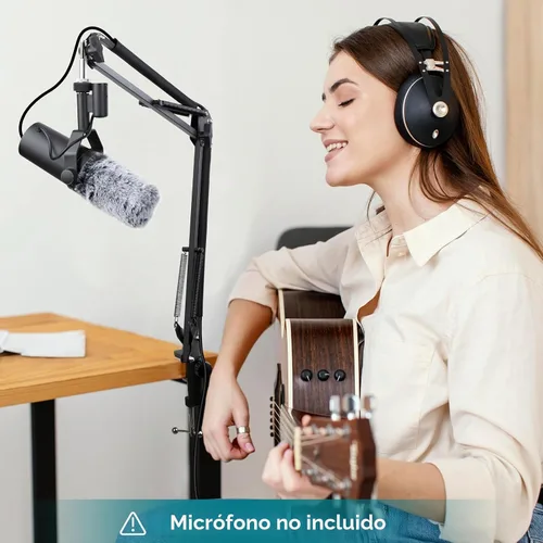 Vista 7 de YOUSHARES SM7B - Filtro pop para micrófono Shure, protector peludo compatible con Shure SM7B, micrófono vocal dinámico SM7dB (gris)