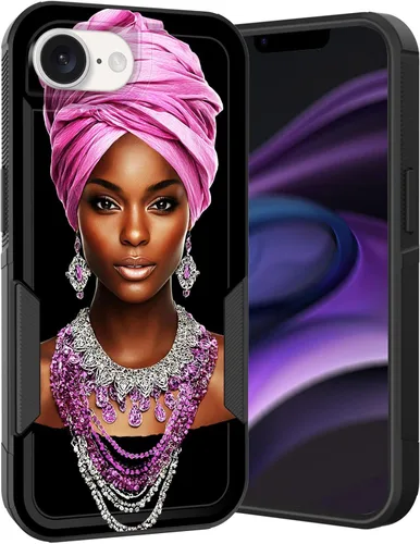 Vista 174 de Funda para iPhone Air, doble capa híbrida resistente resistente a prueba de golpes de policarbonato duro + funda protectora de silicona suave