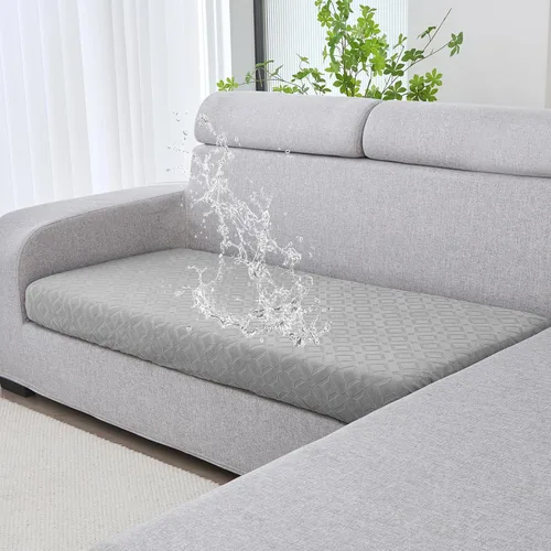 Vista 22 de Genina Fundas de cojín para sofá impermeables, fundas elásticas para sofá seccional, funda de cojín lavable, antideslizante, con parte inferior