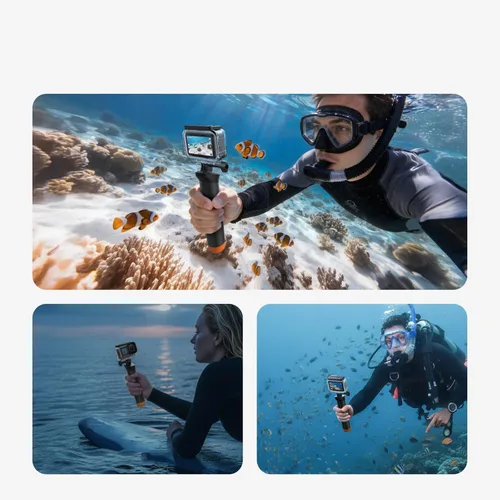 Vista 6 de Funda impermeable para DJI Aciton 6, carcasa de buceo subacuático, compatible con 147.6 ft/148 pies de profundidad buceo buceo, cubierta protectora
