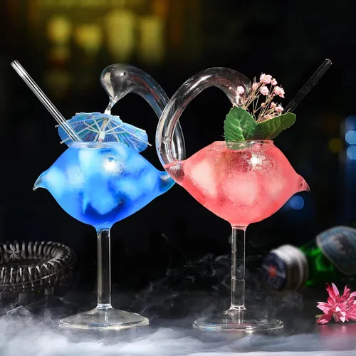 Vista 6 de Vasos de cóctel – Juego de 2 vasos de cisne de 6 onzas, regalo de boda para jugo, martini, tequila, margarita