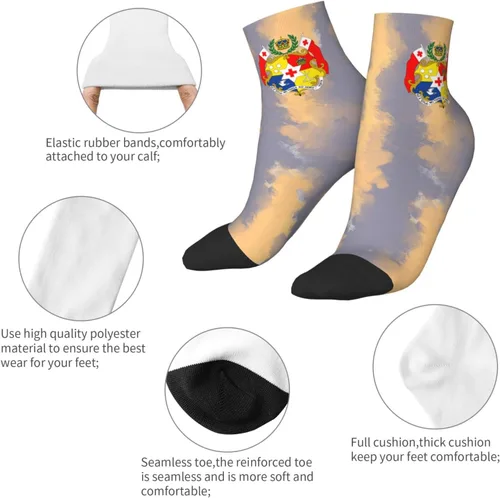 Vista 5 de Coat Of Arms Of Tonga Ankle Socks Winter Low Cut Sports Warm Comfort Breathable Casual Socks For Mens And Womens
