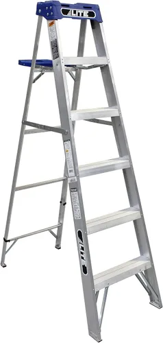 Vista 11 de LITE Escalera de aluminio de 4 pies con bandeja de herramientas, capacidad de carga de 250 libras, tipo I, LP-2111-04