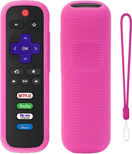 Vista 15 de Funda protectora de silicona para control remoto de Roku Funda universal para control remoto Roku de TCL Hisense con rastreador, luz en la Azul