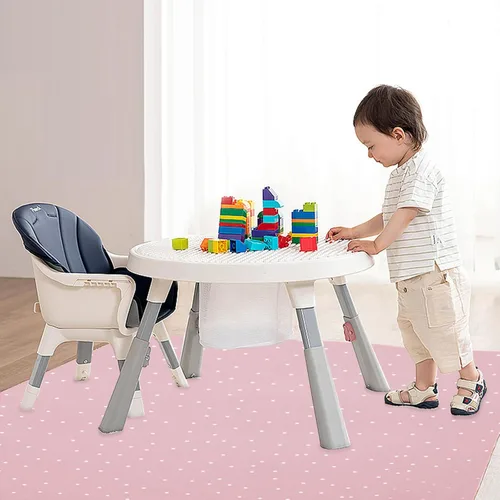 Vista 6 de Tapete de salpicaduras de bebé para debajo de la silla alta, paquete de 2, 42 x 42 pulgadas, tapete de salpicaduras para artes, manualidades