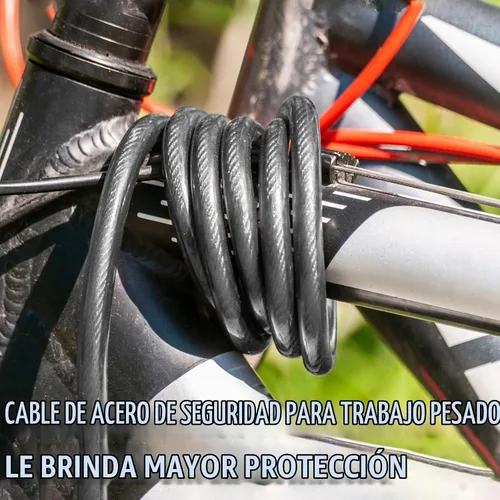 Vista 6 de Candado de Seguridad de Cable de Acero de 1/2 Pulgada de Alta Resistencia con Bucles 4FT/6FT/8FT/10FT para Bicicleta, Candado de Cadena de Cable