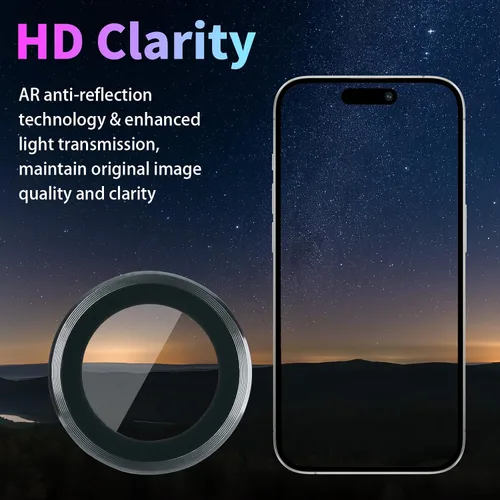 Vista 3 de Protector de Lente de Cámara para iPhone 17 Pro/17 Pro Max, Protector de Cámara de Vidrio Templado Individual con Bandeja de Instalación Compatible