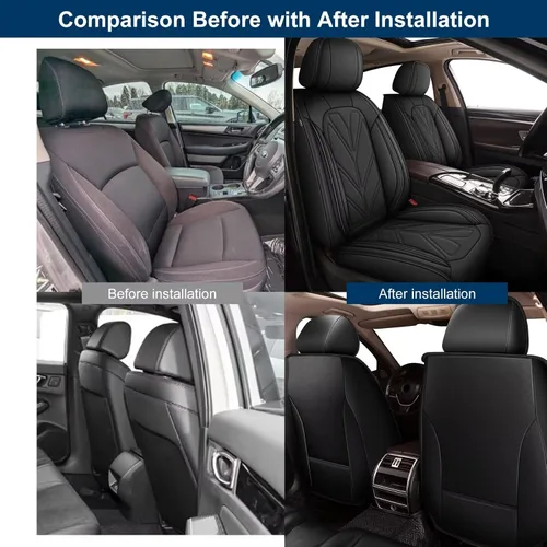 Vista 6 de DISUTOGO Fundas de asiento delantero de automóvil para Ford EcoSport 2018-2025, funda de asiento de cuero impermeable, cómodo protector de cojín