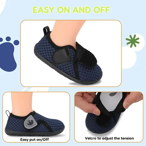 Vista 3 de FEETCITY Zapatos de bebé para niños y niñas, zapatos de primera caminata, zapatos de cuna, transpirables, ligeros, sin cordones