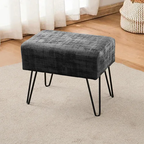 Vista 16 de Home Soft Things Otomana rectangular de terciopelo mullido de color verde ágata de 19 pulgadas para sala de estar, banco de entrada de espacio