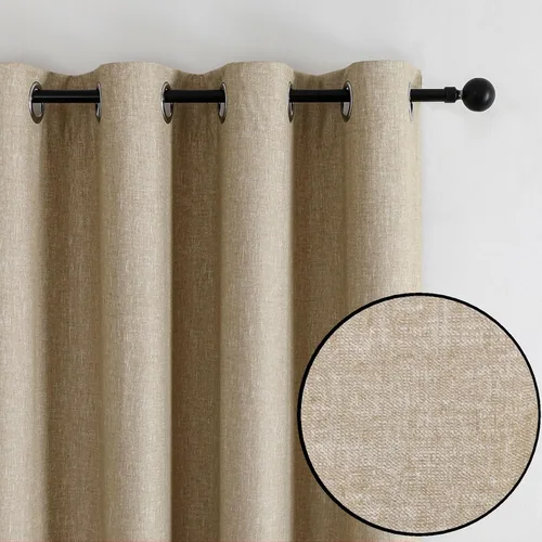 Vista 6 de Cortinas opacas con ojales para dormitorio y sala de estar, juego de 2 paneles con aislamiento térmico para oscurecer la habitación