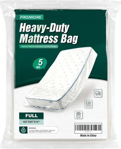 Vista 11 de Bolsa de colchón de plástico para mudanza o almacenamiento, tamaño individual, 1.5 mil Twin/Twin XL Size,Mattress Protector Covers,Moving