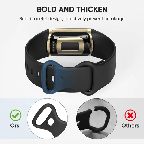 Vista 3 de lepmok Paquete de 12 correas compatibles con Fitbit Charge 5, correas de repuesto de silicona suave transpirable para Fitbit Charge 5 Advanced