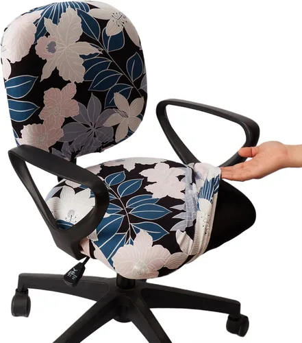 Vista 17 de Melaluxe Funda para silla de oficina de computadora, funda universal protectora y elástica para silla giratoria elástica