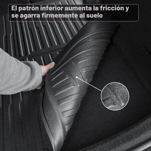 Vista 6 de Alfombrilla de maletero para Tesla Model 3 2026, protector de maletero de TPE duradero para todo tipo de clima, forro de carga trasero impermeable