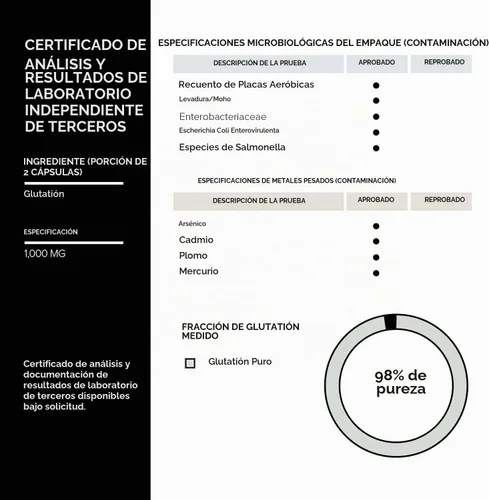 Vista 6 de Cápsulas de glutatión de alta resistencia certificadas por la NSF de Toniiq - 1000mg