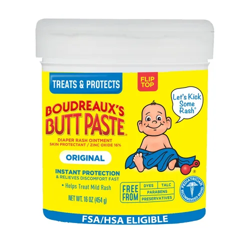 Vista 8 de Crema original para sarpullido de pañal Boudreaux's Butt Paste, ungüento para bebé, tubo de 2 onzas