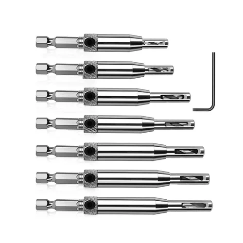 Vista 8 de Broca autocentrante con vástago hexagonal de 1/4 pulgadas, 3/32 pulgadas, 7/64 pulgadas, 1/8 pulgadas para tornillo #6#8#10 Vix Bit para perforar