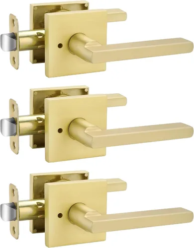 Vista 54 de Goldenwarm Manijas de puerta de oro cepillado para interiores, manijas
