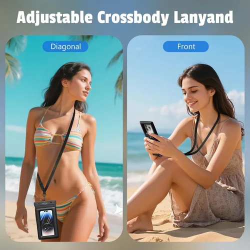 Vista 8 de AiRunTech Funda flotante impermeable para teléfono, funda de doble sellado con protector de cordón para iPhone 17, 16, 15, 14, 13, 12 Pro Max, bolsa