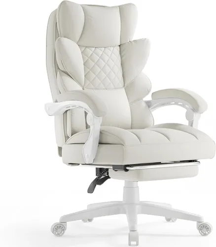 Vista 13 de Dowinx Silla de oficina grande y alta con cojín de resorte de bolsillo, sillas de juegos de computadora de respaldo alto con reposabrazos