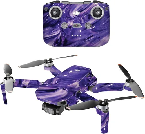 Vista 6 de MightySkins - Compatible con DJI Mini 2 Dron portátil - Aqua Swirl Funda protectora de vinilo duradera y única Fácil de aplicar, quitar