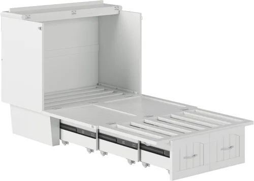 Vista 17 de Atlantic Muebles natucket Murphy cama Pecho, Madera Noble, Blanco
