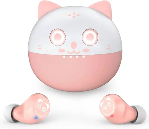 Vista 13 de Auriculares inalámbricos para niños con orejas pequeñas, auriculares con control táctil, auriculares in-ear inalámbricos, auriculares Bluetooth 5.3
