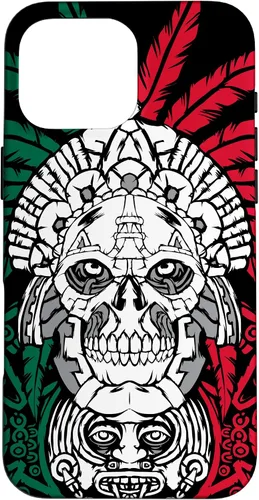 Vista 19 de Aztec Warrior Skull - Funda para iPhone 17, diseño de antepasados mexicanos