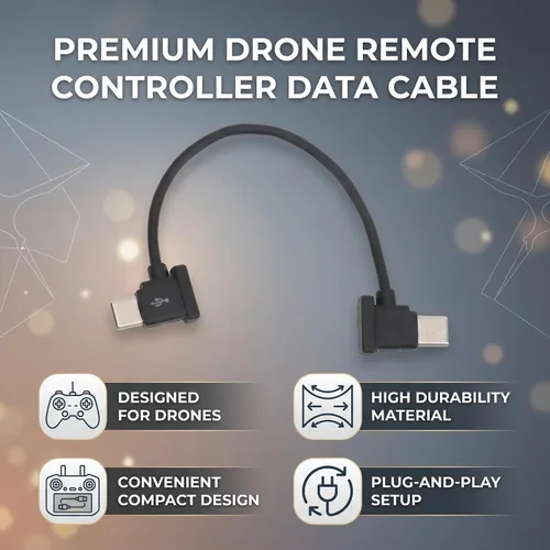 Vista 4 de Cable de control remoto para dron, cable de datos de controlador remoto de 5.9 in, tipo C a tipo C, cable para Air 2/Mini 2 Drone
