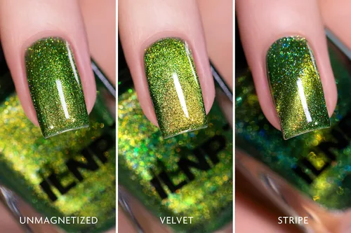 Vista 6 de ILNP Frankie Esmalte de uñas holográfico magnético verde monstruo